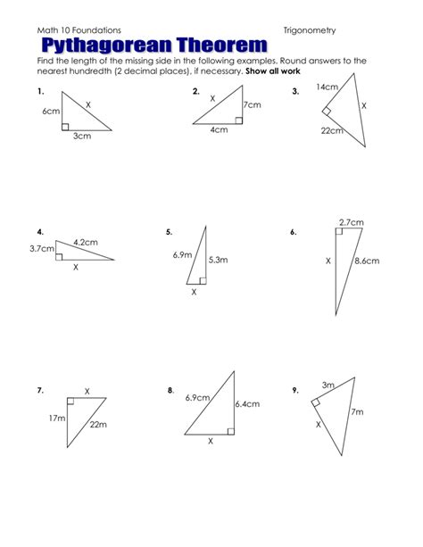 Pythagorean Theorem And Converse Worksheets