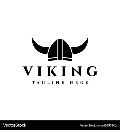 Viking helmet logo design Royalty Free Vector Image