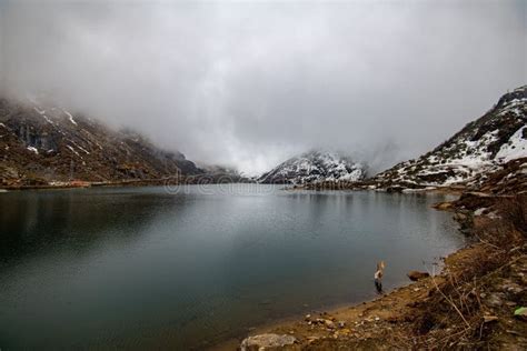 Beautiful View of the Tsomgo Lake in Sikkim, India on a Gloomy Day Stock Photo - Image of clouds ...