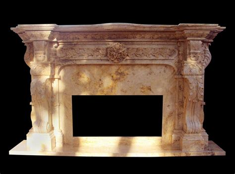 Hand Carved Italian Marble Fireplace Surround Custom in Travertine ...