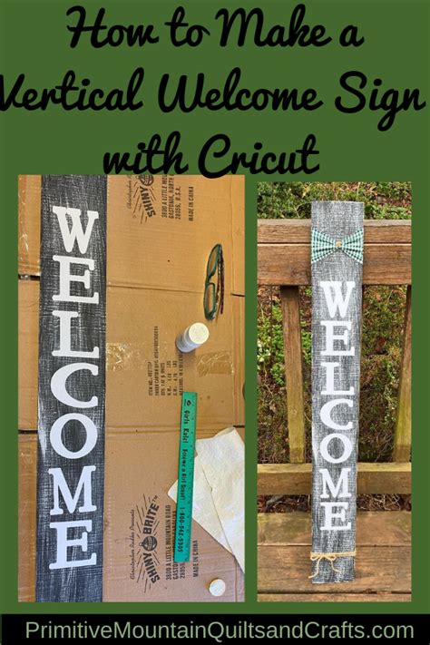 How to Make a Vertical Welcome Sign with Cricut - | Wooden welcome signs, Diy wood signs ...