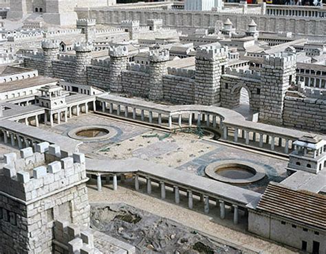 Herod's Palace, detail of model of Jerusalem at the time of the Second Temple, created in 1966 ...