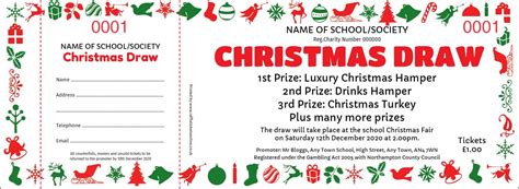 Christmas Raffle Tickets – Christmas Border - Free Delivery - Raffle ...