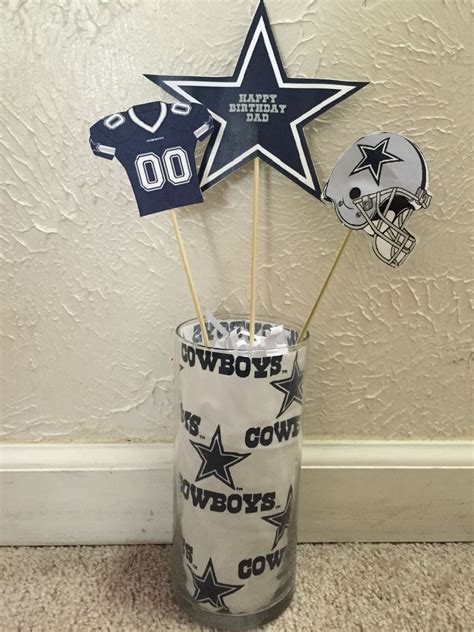 Dallas Cowboys centerpieces | Cowboy centerpieces, Dallas cowboys party, Cowboy party decorations