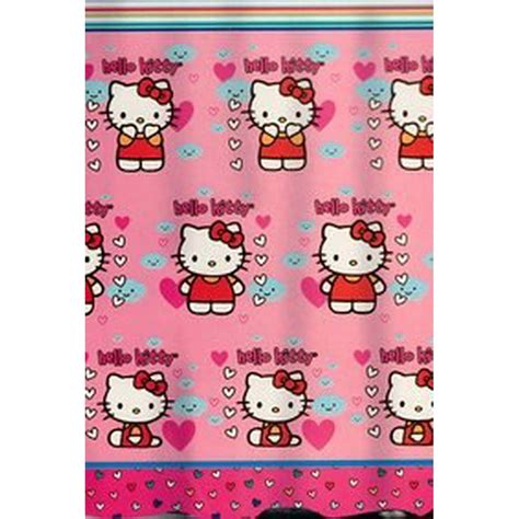 Hello Kitty 'Fluttering Hearts' Fabric Shower Curtain - Walmart.com - Walmart.com