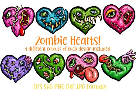 Zombie Love Heart Halloween Valentines Graphic by squeebcreative · Creative Fabrica