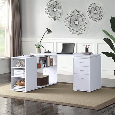 BELLEZE Modern L Shaped Computer Desk, Space Saving Home Office Corner Workstation Setup ...