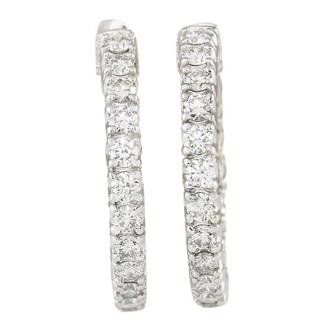 2.00 Carat Natural Diamond 18 Karat White Gold Earrings For Sale at 1stDibs