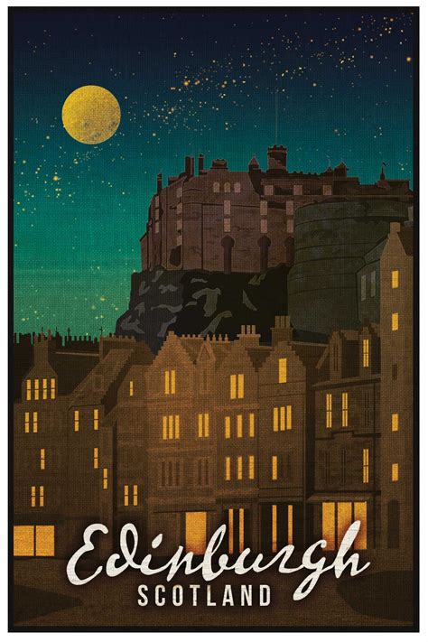 Edinburgh, Scotland travel poster — Missy Ames | Vintage travel posters, Travel postcard, Retro ...