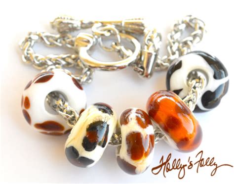 Animal Print European Charm Bracelet | Big Hole Glass Beads: Hollys ...