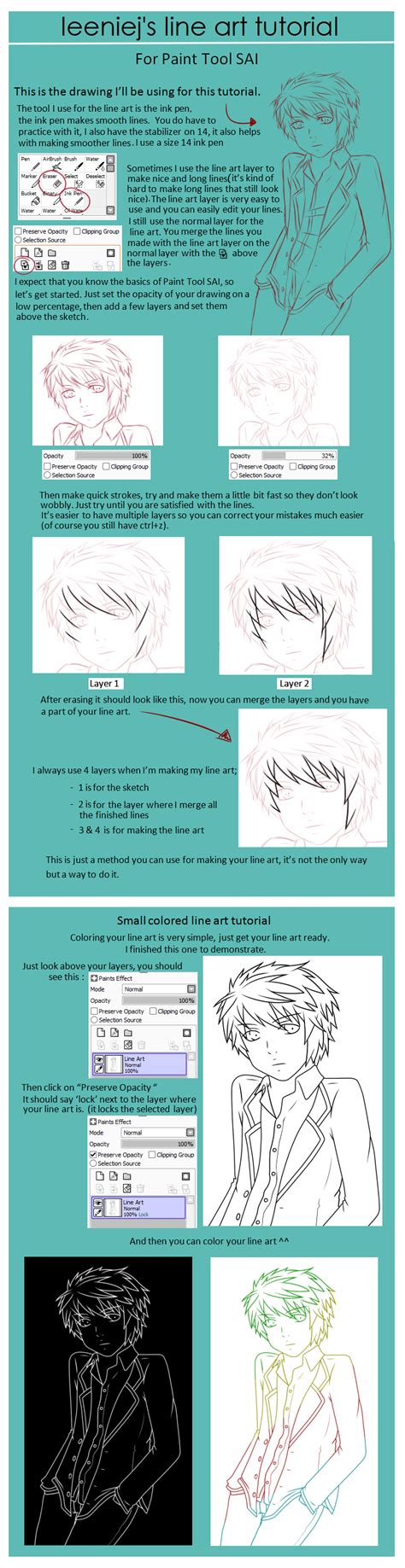 Line art Tutorial by leeniej on DeviantArt