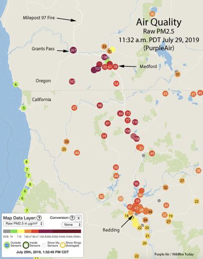 Wildfire smoke affects air quality in California and Oregon - Wildfire Today