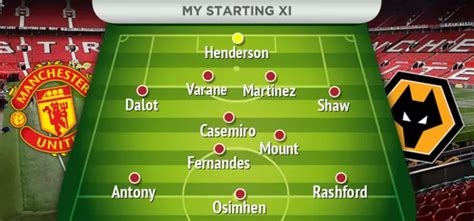 De Gea replaced and Mount - What Manchester United's starting XI could ...