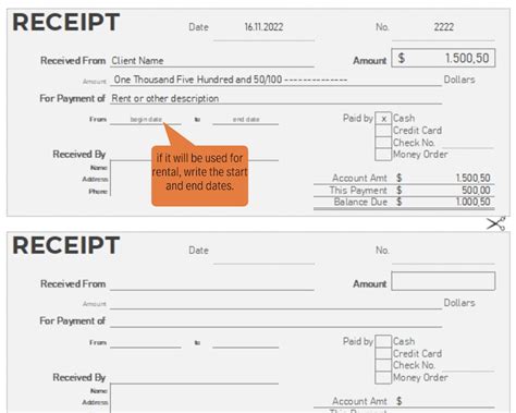 Invoice and Rental Receipt Template Excel Google Sheets - Etsy