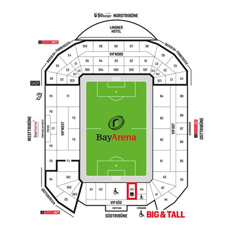 BayArena Seating Chart - Seating plans of Sport arenas around the World