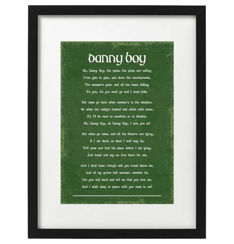 Danny Boy Traditional Irish Song Art Print - Etsy