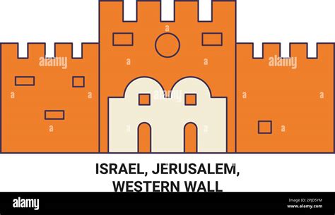 Israel, Jerusalem, Western Wall travel landmark vector illustration Stock Vector Image & Art - Alamy