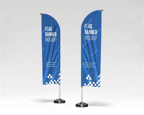 Premium PSD | Promotion feather flag banner mockup