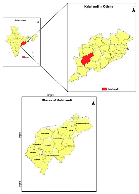 Locational map of blocks of Kalahandi district situated in Odisha, India. | Download Scientific ...