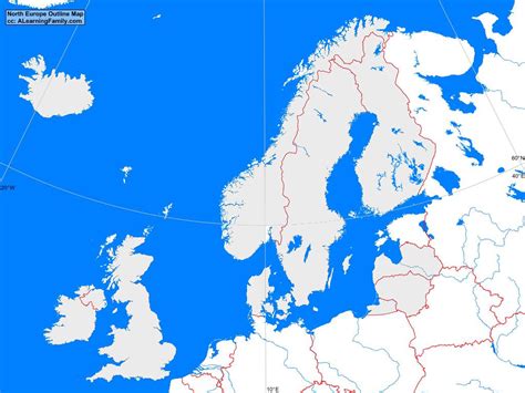 North Europe Outline Map - A Learning Family