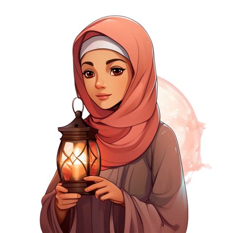 Cartoon Muslim Women Ramadan Concept Ai Generative 28175585 PNG