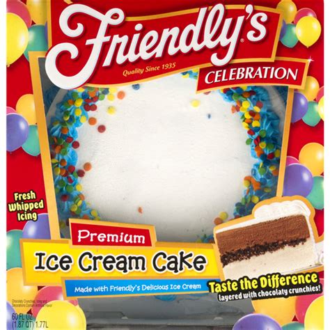 Friendly's Ice Cream Cake, Celebration Round, 60 oz. Ice Cream Cakes ...