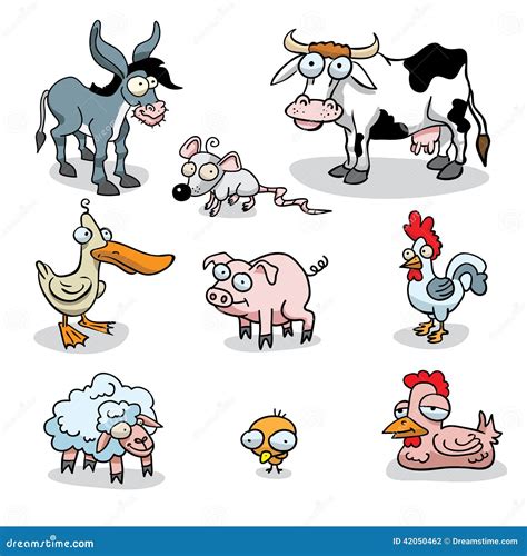 Funny Farm Animals Stock Illustration - Image: 42050462