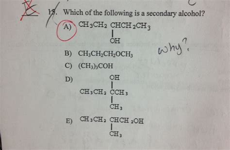 Solved Which of the following is a secondary alcohol? A) | Chegg.com