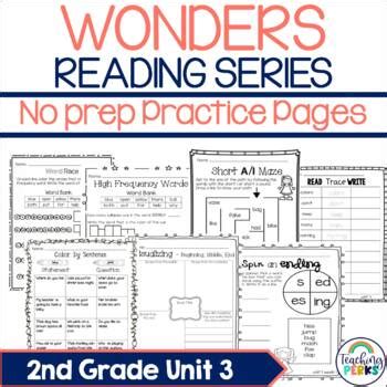 Wonders 2nd Grade Worksheets Unit 3 No Prep Practice Pack w/ Games ...