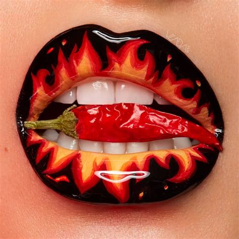 🔥Hot Sauce🔥 #lips #flames #hothothot #makeupisart #fire #spicy #vladamua | Lip artwork, Lip art ...