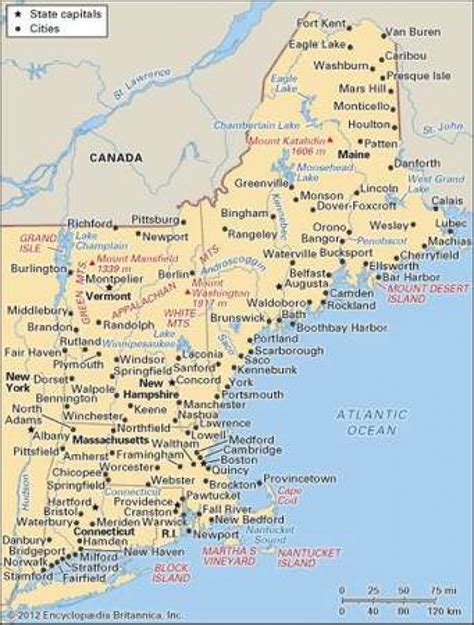 Map Of New England States And Their Capitals - Printable Map