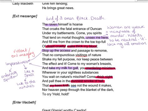 Macbeth Act 1 Annotations | Teaching Resources