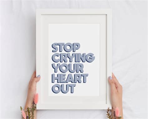 Stop Crying Your Heart Out Oasis Lyrics Poster Print - Etsy