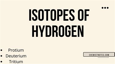 Isotopes of hydrogens - Chemistry Notes