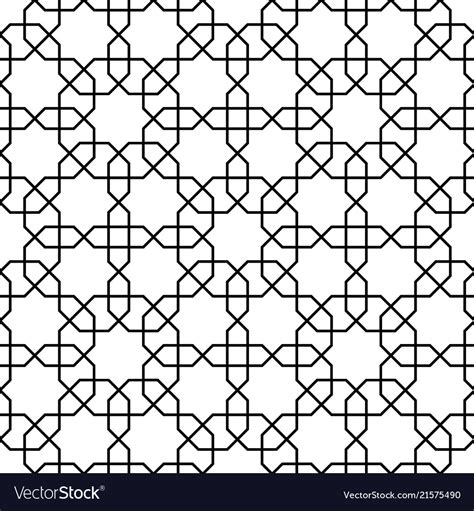 Islamic pattern seamless geometric black Vector Image