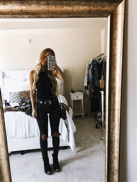 M A C K E N Z I E : Photo | Country concert outfit fall, Black bodysuit outfit, Country concert ...