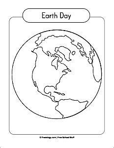 Earth Day Globe Coloring Page - Freeology