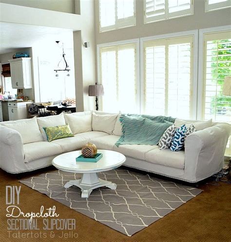 Make a Dropcloth Sofa Sectional Slipcover | Sectional slipcover, Diy ...