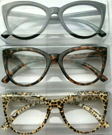 BETSEY JOHNSON ️ 3 PAIR Oversized Cat Eye Cheetah READING GLASSES ...