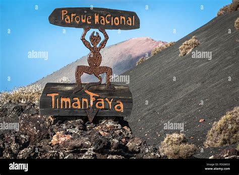 Timanfaya National Park in Lanzarote, Canary Islands, Spain Stock Photo ...