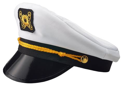 NJ Novelty Yacht Captain Hat, Boat Sailor Ship Skipper Cap Adult ...