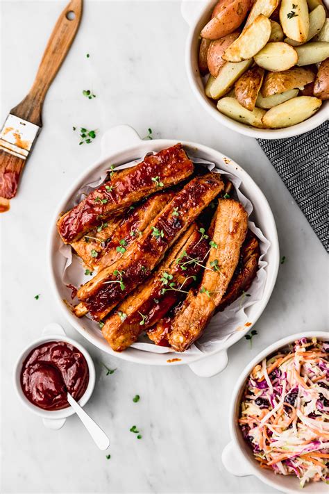 Bbq ribs with coleslaw and potatoes | Cravings Journal