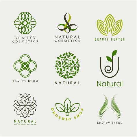 Set of natural cosmetics logo vector - Download Free Vectors, Clipart ...