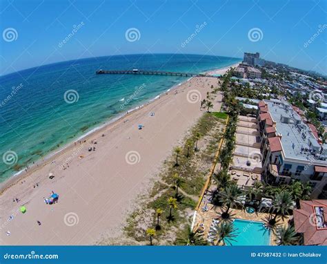 South Florida Beach Aerial View Stock Photo - Image of view ...