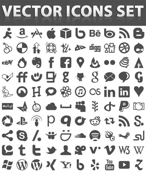 Free Vector Social Media Icons Set | Icons | Graphic Design Junction