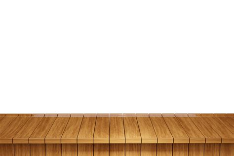 Wooden table, wood table top front view 3d render isolated 21077540 PNG