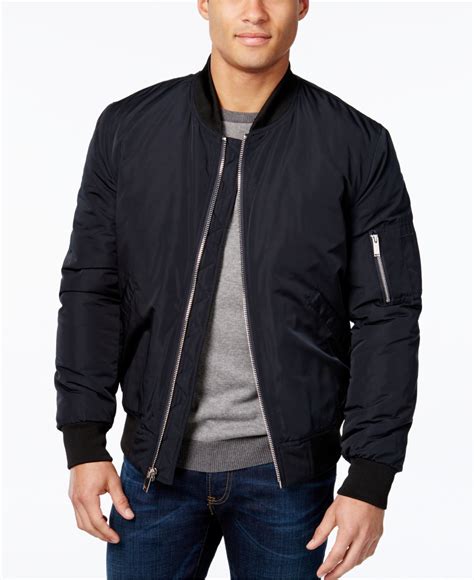 Vince Camuto Synthetic Men's Lined Bomber Jacket in Navy (Black) for Men - Lyst