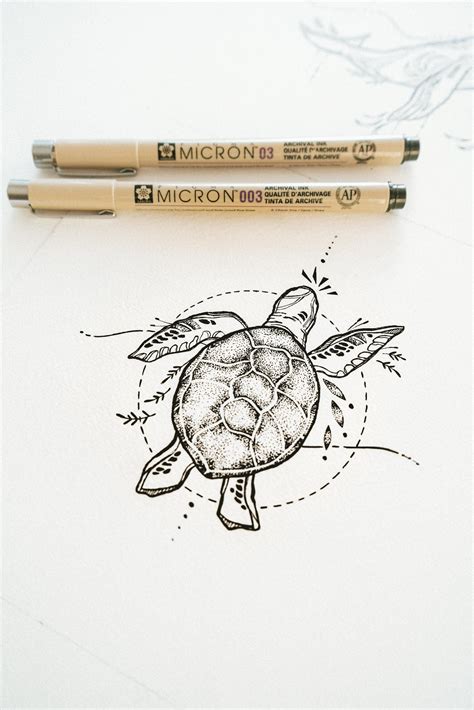 Turtle art delicate line-drawing artwork perfect for small tiny tattoo idea for animal lovers ...