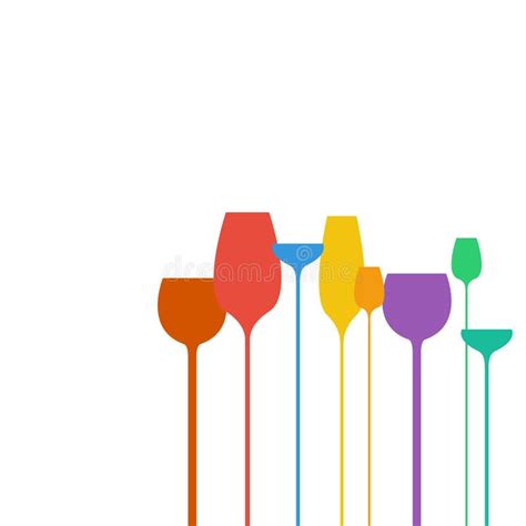 Abstract Wine Glasses Shapes Colorful Stock Illustration - Illustration of winery, party: 91285841