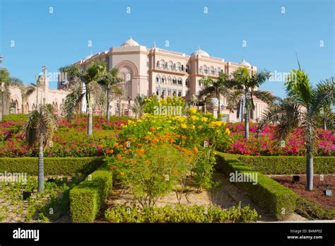 Gardens of the Emirates Palace Abu Dhabi UAE Stock Photo - Alamy